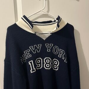 Navy Blue New York 1988 Sweater - Unisex L - runs small